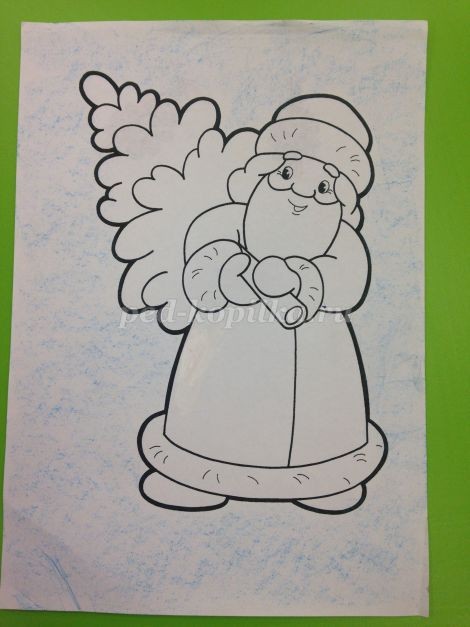 ​Аппликация из пластилина "Дед Мороз": часть 1