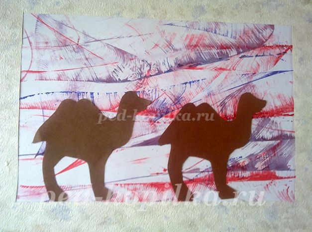 Аппликация с элементами рисования нитками