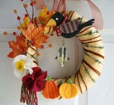 Необычные осенние веночки из фетра: идеи и шаблоны листиков