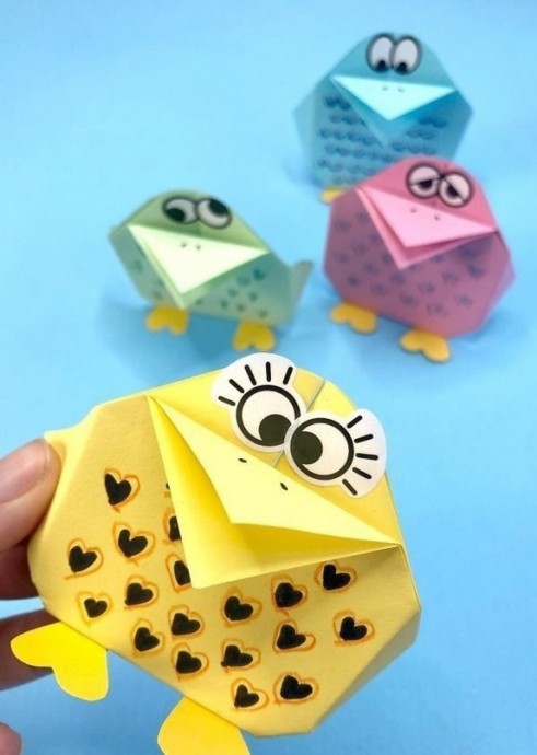 ​Поделки в технике оригами "Птицы"