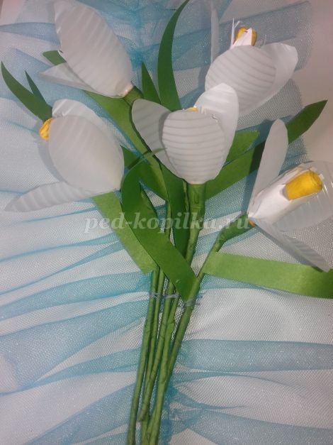 Как сделать подснежники детскими руками Как сделать подснежники детскими руками