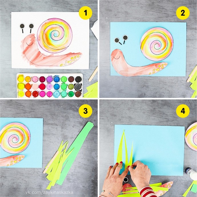 Улитка из цветной бумаги