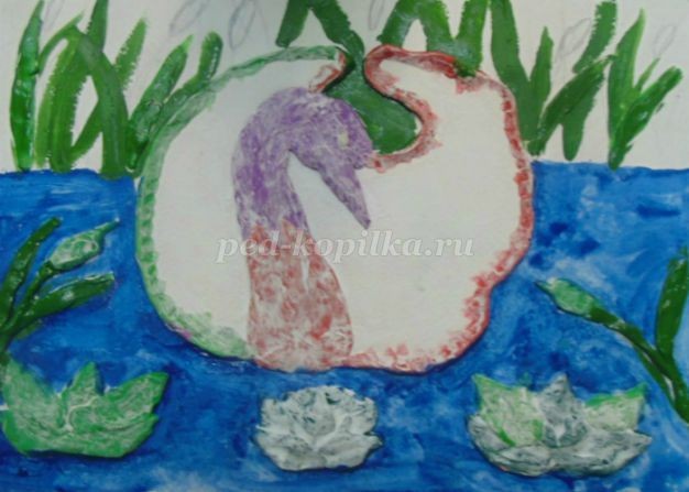 Панно в смешанной технике "Лебедь": часть 2 Панно в смешанной технике "Лебедь": часть 2