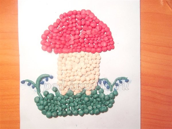 Пластилинография "Фантазийный грибок" Пластилинография "Фантазийный грибок"