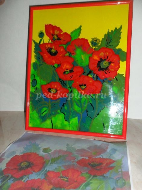 Пластилинография на стекле: маки Пластилинография на стекле: маки