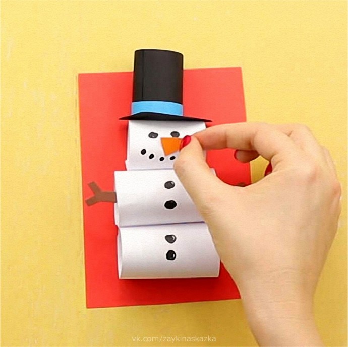​Бумажный снеговичок
