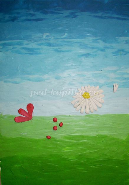 Пластилинография "Цветущий луг"