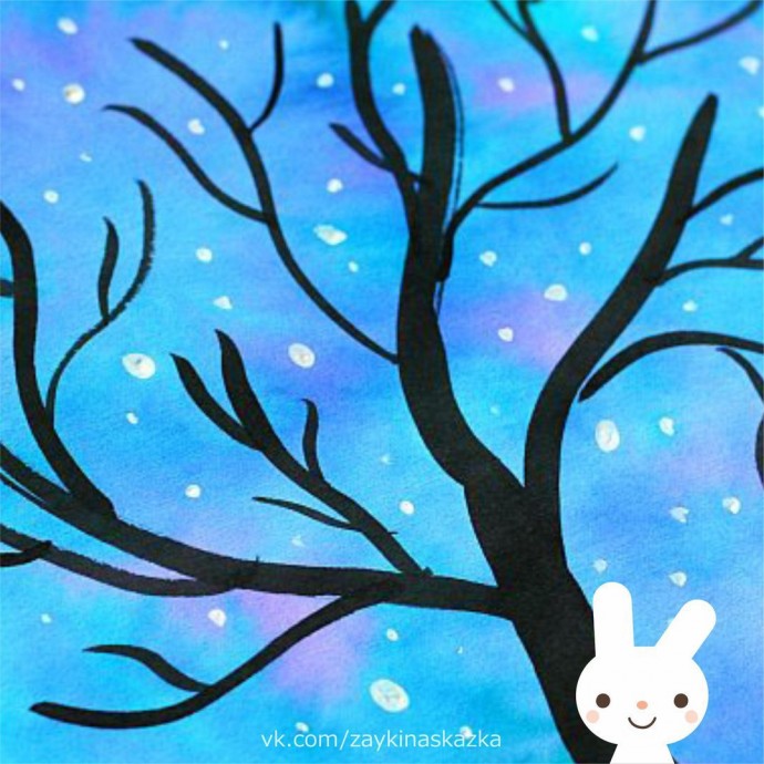 Звёздная ночь: урок рисования для детей