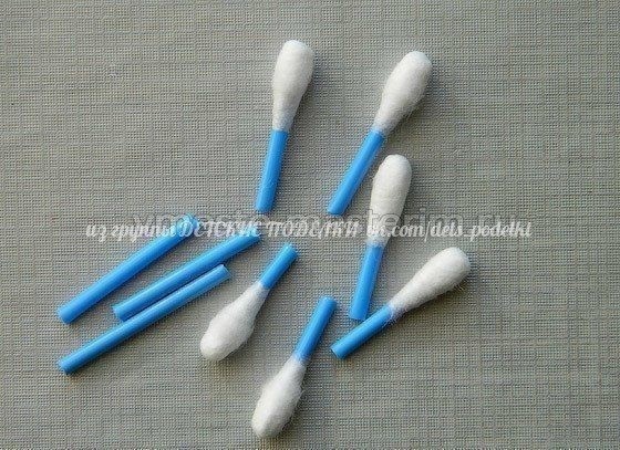 Снежинка из ватных палочек Снежинка из ватных палочек