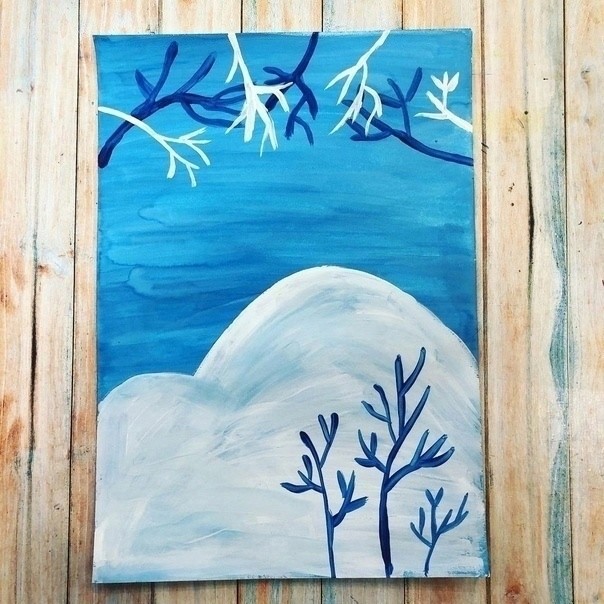 Олень в зимнем лесу