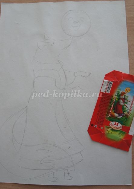 Лиса и колобок в технике текстильной аппликации: часть 1