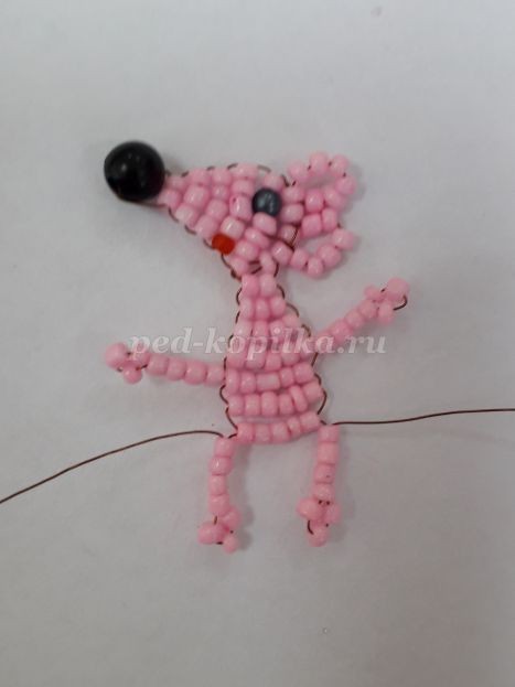Мышонок из бисера пошагово Мышонок из бисера пошагово