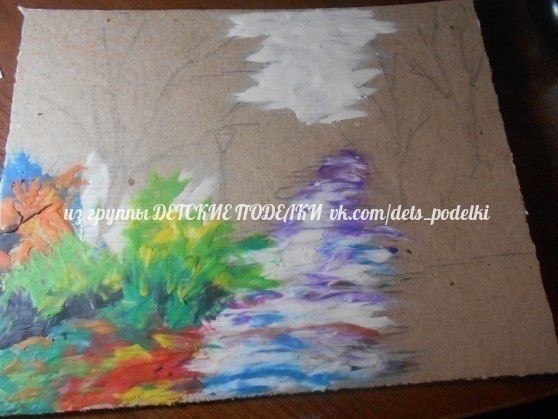 ​Пластилиновая живопись "Осень в лесу"