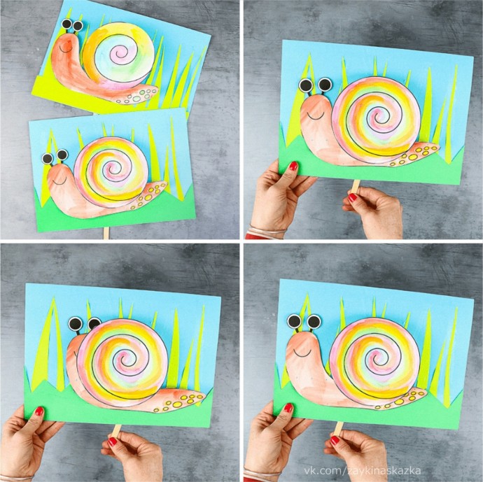 Улитка из цветной бумаги