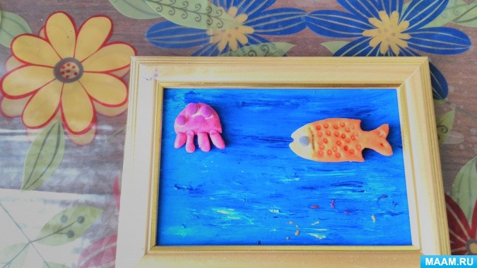 Картина из соленого теста "Мечты о море"