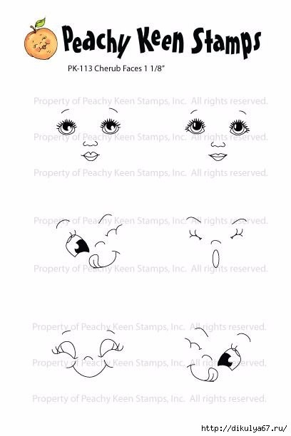 Рисуем глазки и лицо куклам: шаблоны