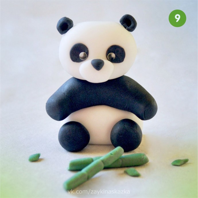 Панда из пластилина: мастер-класс