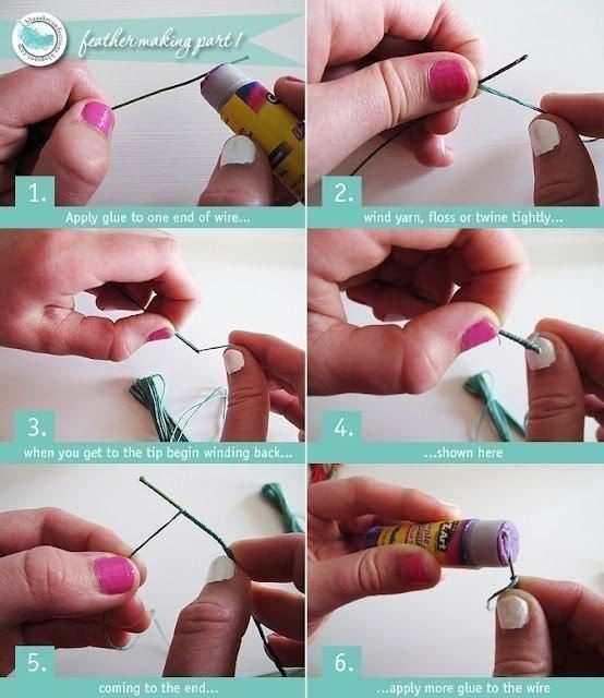 Делаем перья детскими руками