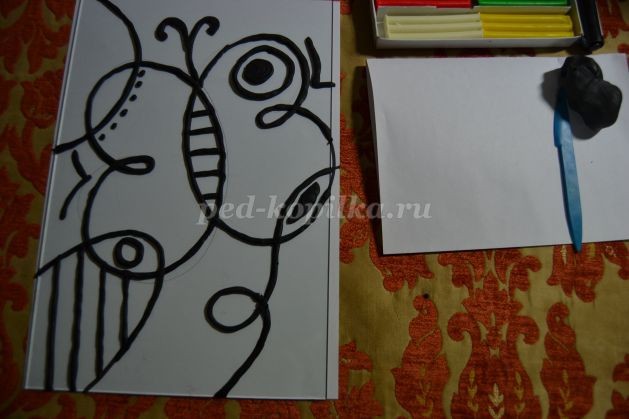 ​Панно из пластилина для детей "Бабочка": часть 1