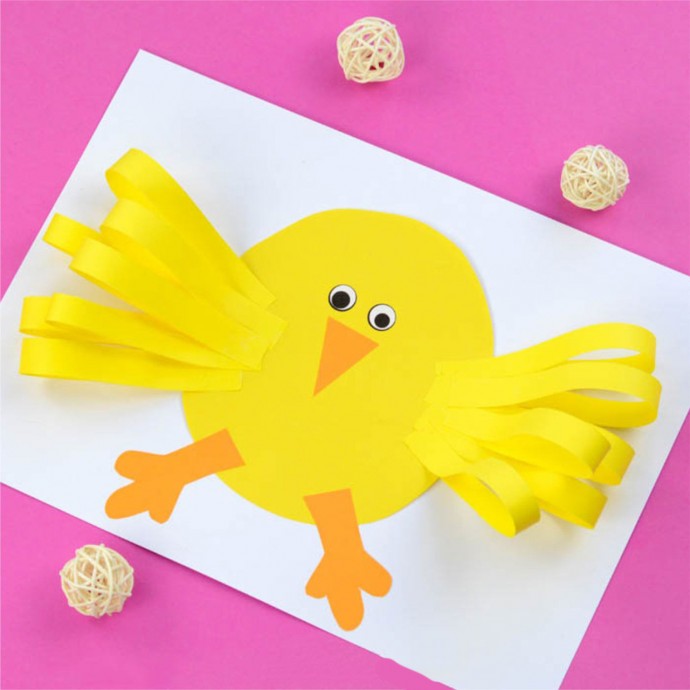 ​Цыпленок из цветной бумаги