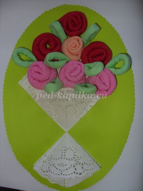 Букет роз для мамы: мастер-класс, часть 2