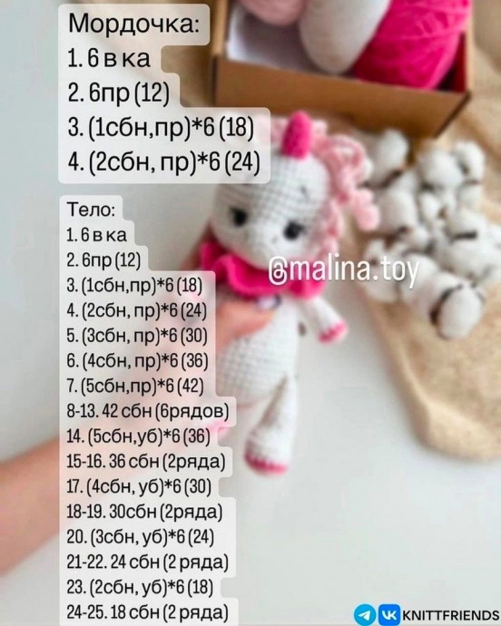 Единорожка из пряжи Единорожка из пряжи