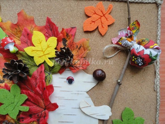 Аппликация с использованием природного материала: ёж в дороге Аппликация с использованием природного материала: ёж в дороге