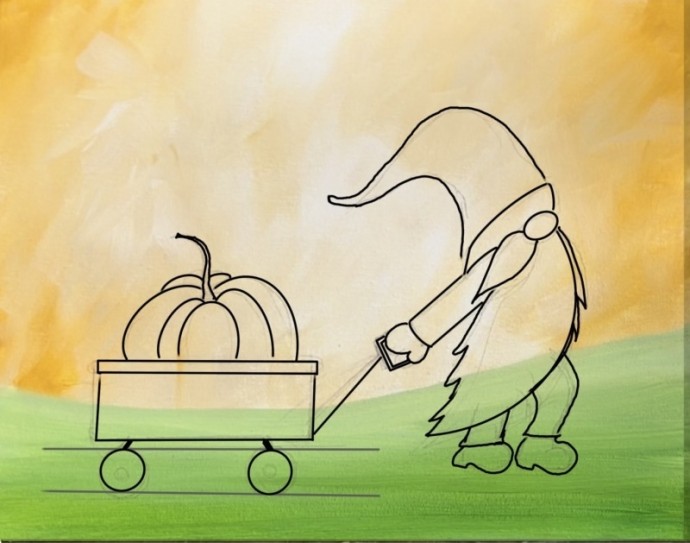 ​Гном с тыквой