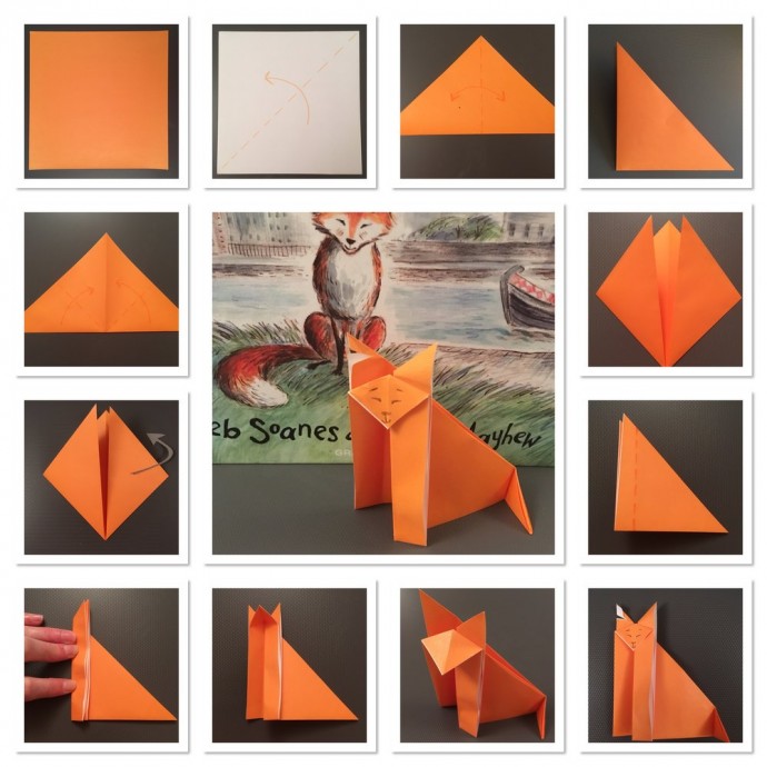 Лиса в технике оригами