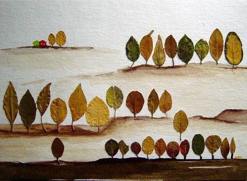 ​Осенние картины из листьев
