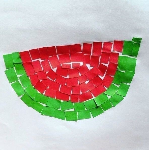 Аппликация "Арбуз" Аппликация "Арбуз"