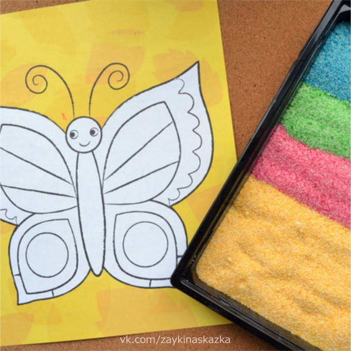 Цветной песок из манки