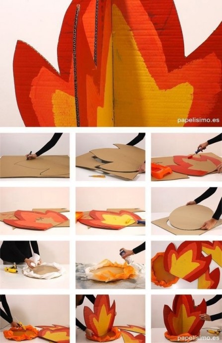 Декоративный огонь из бумаги