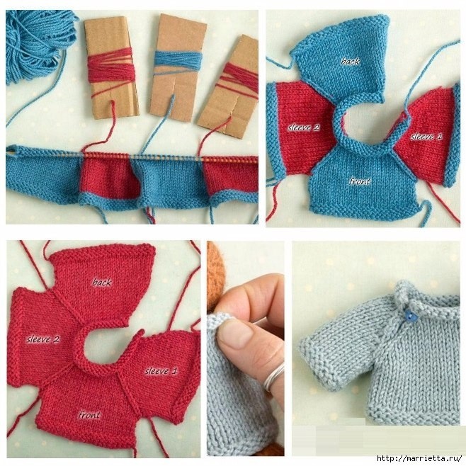 ​Вязание спицами свитеров для кукол
