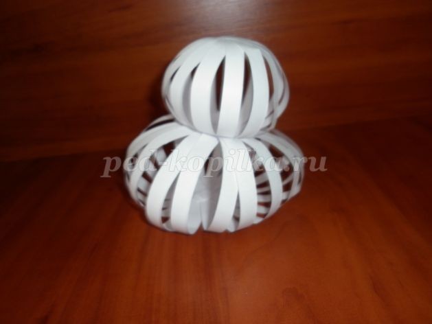 Объёмный Снеговик из бумаги: часть 2 Объёмный Снеговик из бумаги: часть 2