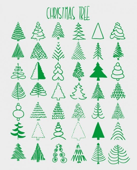 Разные способы нарисовать елочку