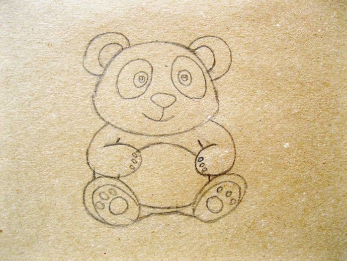 Рисуем панду карандашами