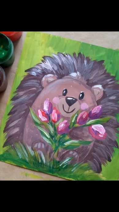 ​Ёжик с цветами