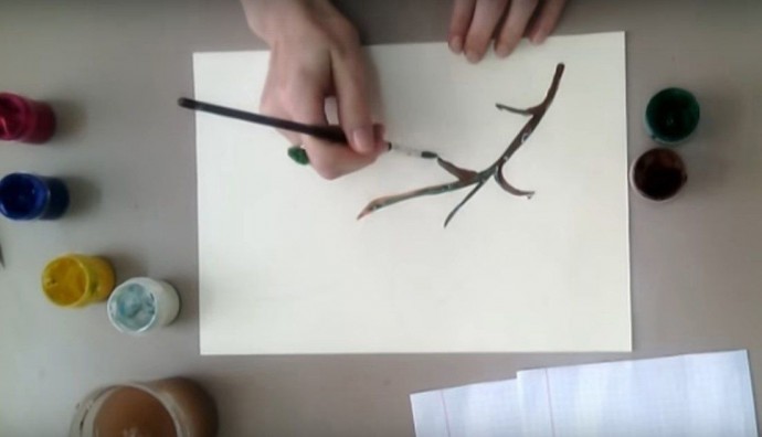 Рисуем сирень мятой бумагой Рисуем сирень мятой бумагой