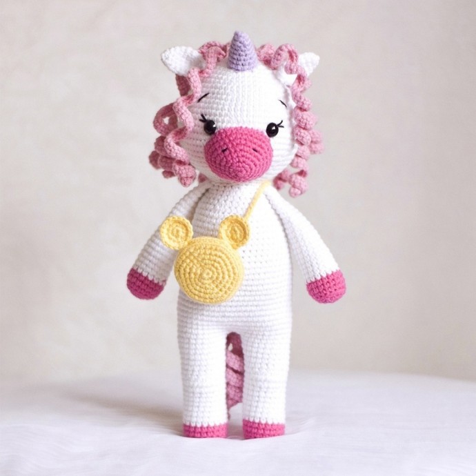 ​Единорожка из пряжи