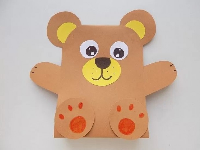 Мишка из цветной бумаги