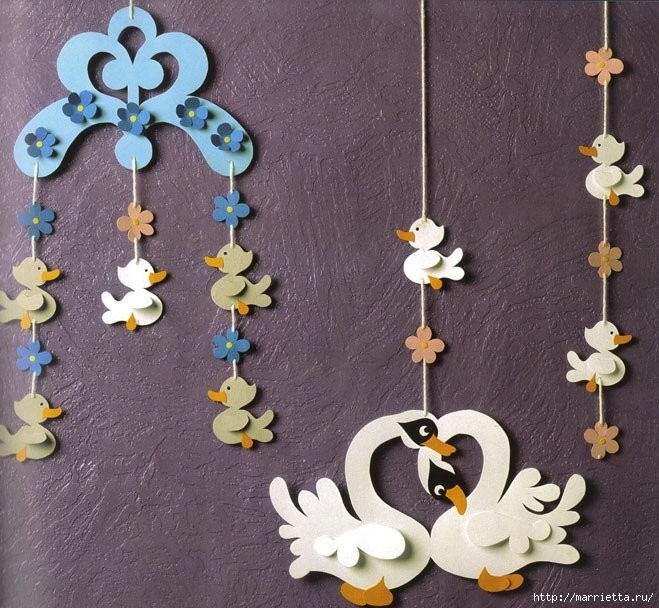 Детские подвески из бумаги