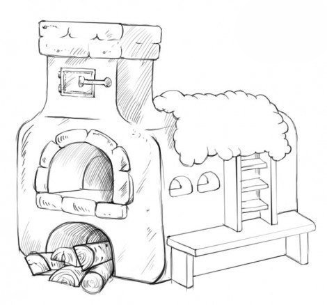 Рисуем печь Рисуем печь