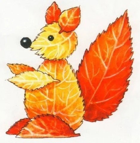 Аппликации из листиков Аппликации из листиков