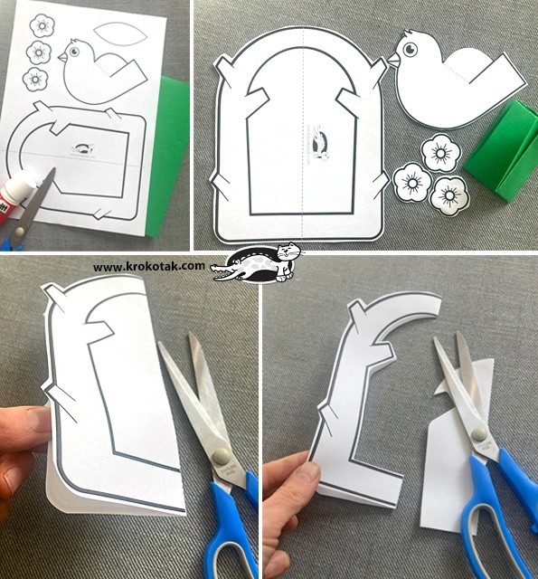 Объёмная аппликация "Весенние деревья" Объёмная аппликация "Весенние деревья"