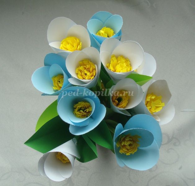 Подснежники из бумаги Подснежники из бумаги