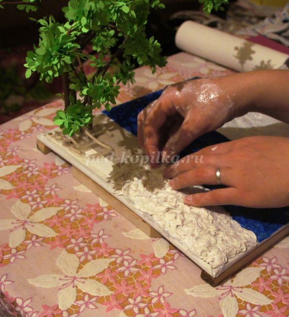 Действующая миниатюра "Весенний пейзаж": мастер-класс, часть 4