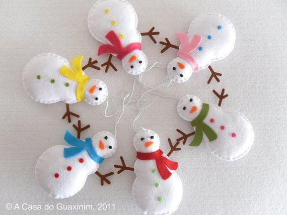 Снеговички из фетра