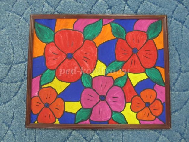 ​Цветы в технике витраж: часть 3