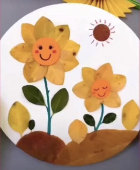 Веселые аппликации с осенними листиками Веселые аппликации с осенними листиками